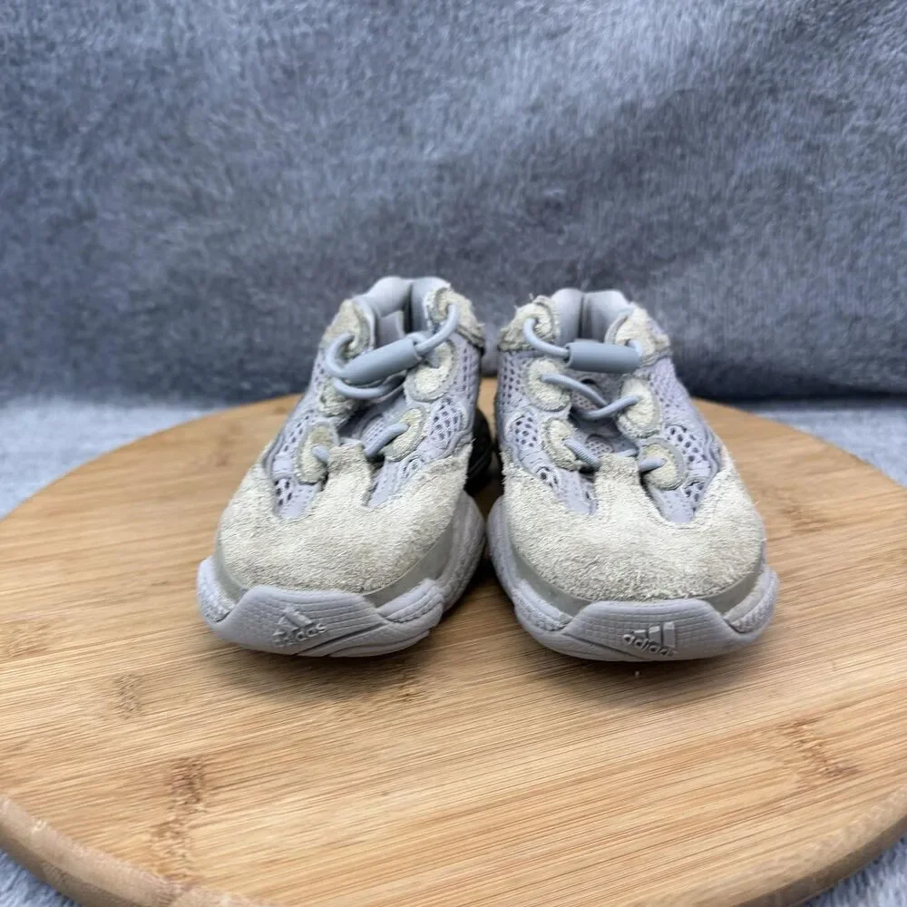 Adidas Yeezy 500 Shoes Boys Size 9K Gray Suede Mesh Athletic Sneakers ID2441